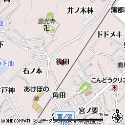 愛知県蒲郡市鹿島町後田周辺の地図