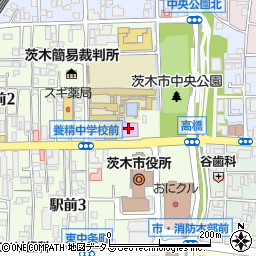茨木市役所　水道部工務課周辺の地図