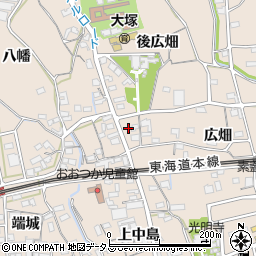 愛知県蒲郡市大塚町上中島68周辺の地図