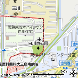 阪急東茨木白川高層住宅９号棟周辺の地図