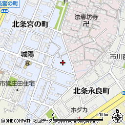 兵庫県姫路市北条宮の町598-3周辺の地図