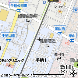 兵庫県姫路市手柄1丁目134周辺の地図