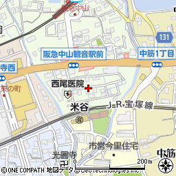 宝塚市立駐輪場中山南自転車駐車場周辺の地図