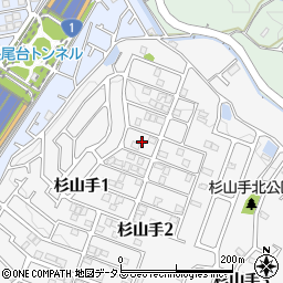 大阪府枚方市杉山手1丁目27周辺の地図