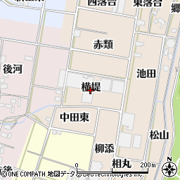 愛知県西尾市笹曽根町横堤周辺の地図