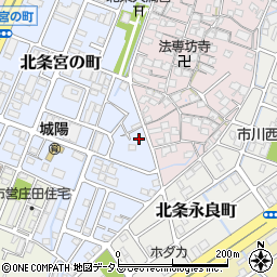 兵庫県姫路市北条宮の町595周辺の地図