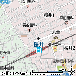 箕面警察署桜井交番周辺の地図