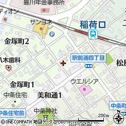 愛知県豊川市金塚町1丁目4周辺の地図