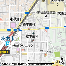 みやざき地頭鶏とうまい酒 居酒屋小姫 茨木周辺の地図