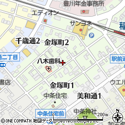 愛知県豊川市金塚町周辺の地図