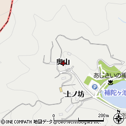 愛知県蒲郡市金平町奥山周辺の地図