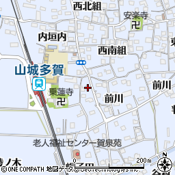 京都府綴喜郡井手町多賀前川7周辺の地図