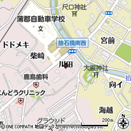 愛知県蒲郡市鹿島町（川田）周辺の地図