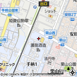 兵庫県姫路市手柄1丁目140周辺の地図