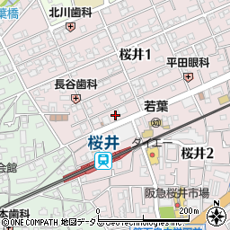 大阪府箕面市桜井1丁目7周辺の地図