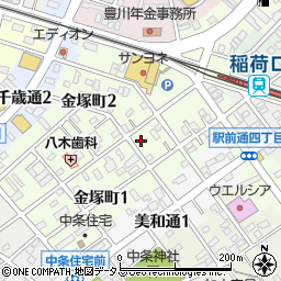愛知県豊川市金塚町1丁目19周辺の地図