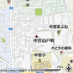 大阪府枚方市中宮山戸町周辺の地図
