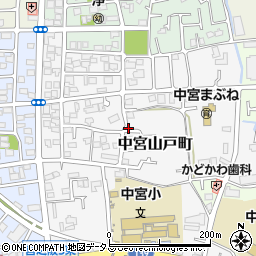 大阪府枚方市中宮山戸町周辺の地図