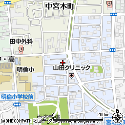 大阪府枚方市中宮西之町14-33周辺の地図