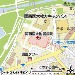 ファミリーマート関西医科大学附属病院店周辺の地図