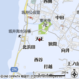 愛知県常滑市坂井天王周辺の地図