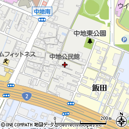 中地公民館周辺の地図