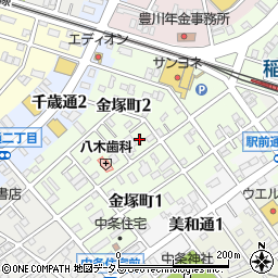 愛知県豊川市金塚町2丁目58周辺の地図