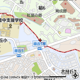 大阪府箕面市稲6丁目17-16周辺の地図