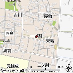 愛知県西尾市一色町養ケ島一ノ割周辺の地図