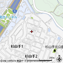 大阪府枚方市杉山手1丁目28周辺の地図