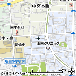 大阪府枚方市中宮西之町14周辺の地図