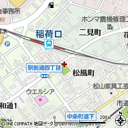 松風公園トイレ周辺の地図