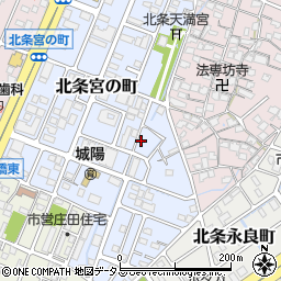 兵庫県姫路市北条宮の町145周辺の地図