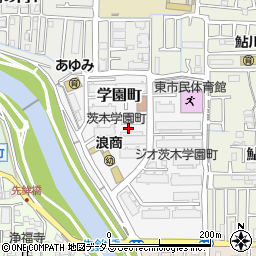 大阪府茨木市学園町3周辺の地図