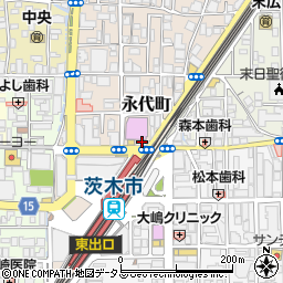 ファミリーマート茨木永代町店周辺の地図
