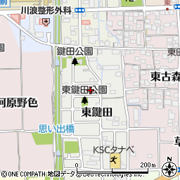 京都府京田辺市東鍵田周辺の地図