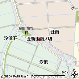 愛知県西尾市一色町治明丑新田南ノ切周辺の地図