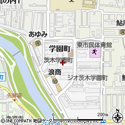 大阪府茨木市学園町周辺の地図