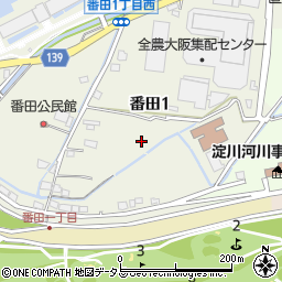 〒569-0044 大阪府高槻市番田の地図