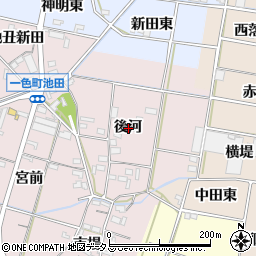 愛知県西尾市一色町池田後河周辺の地図