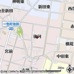 愛知県西尾市一色町池田（後河）周辺の地図