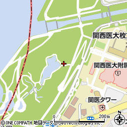 大阪府枚方市岡周辺の地図