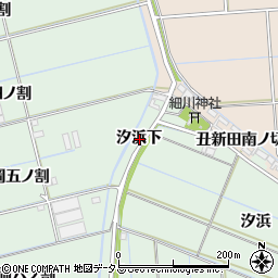 愛知県西尾市一色町細川汐浜下周辺の地図