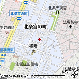 兵庫県姫路市北条宮の町168周辺の地図