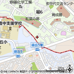 大阪府箕面市稲6丁目17-19周辺の地図