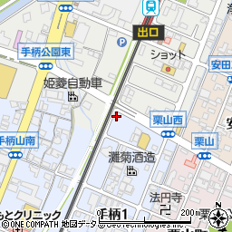 兵庫県姫路市手柄1丁目144周辺の地図
