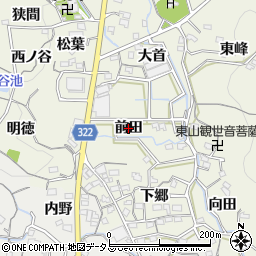 愛知県蒲郡市一色町（前田）周辺の地図