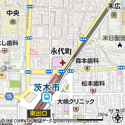 浪速きもの学院茨木教室周辺の地図