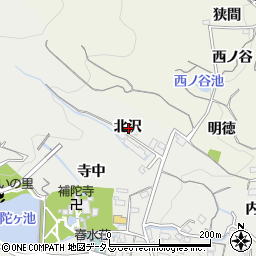 愛知県蒲郡市金平町北沢周辺の地図