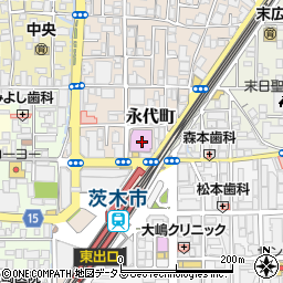 バスターボウル阪急茨木店周辺の地図